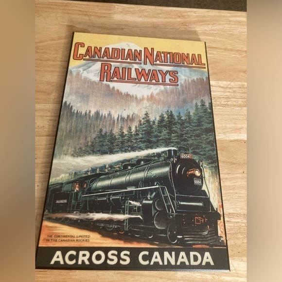 Canadian National railways Across Canada wooden poster. Made in Canada 🇨🇦 8x12 - Picture 1 of 5